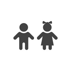 Vector minimal silhoutte kids icon