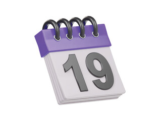 Calender icon 3d render illustration 