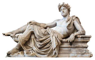 Obraz premium PNG Ancient reclining marble statue