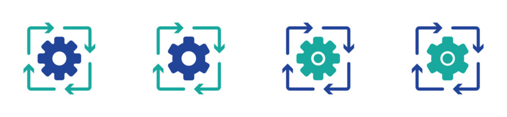 gear icon. technology icon. workflow icon . stock vector. development icon.