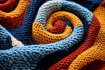 Magnified fabrics, knitted wool, woven fibers showcase the intricacies of handmade creations