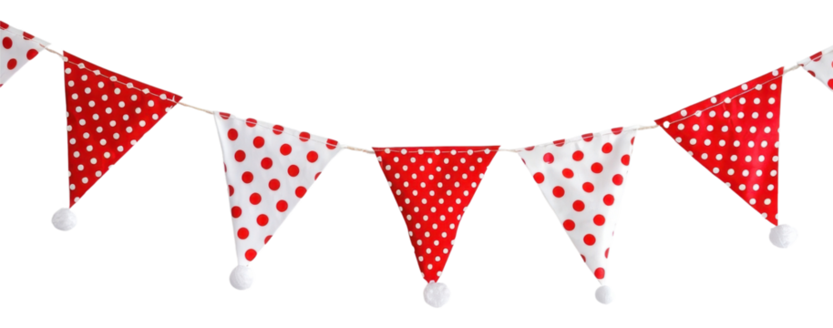 PNG Polka dot festive bunting decoration