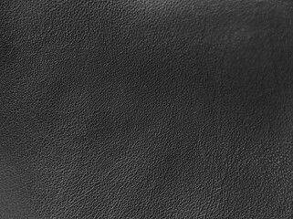 Black leather, closeup view of material texture