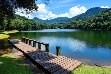 Obraz premium Nature reserve, picnic spots, scenic views offer families a chance to enjoy the beauty of nature together