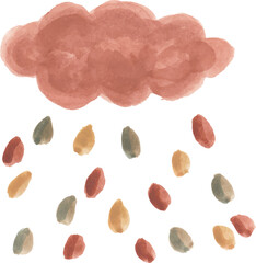 cloud and rain illustration nursery art