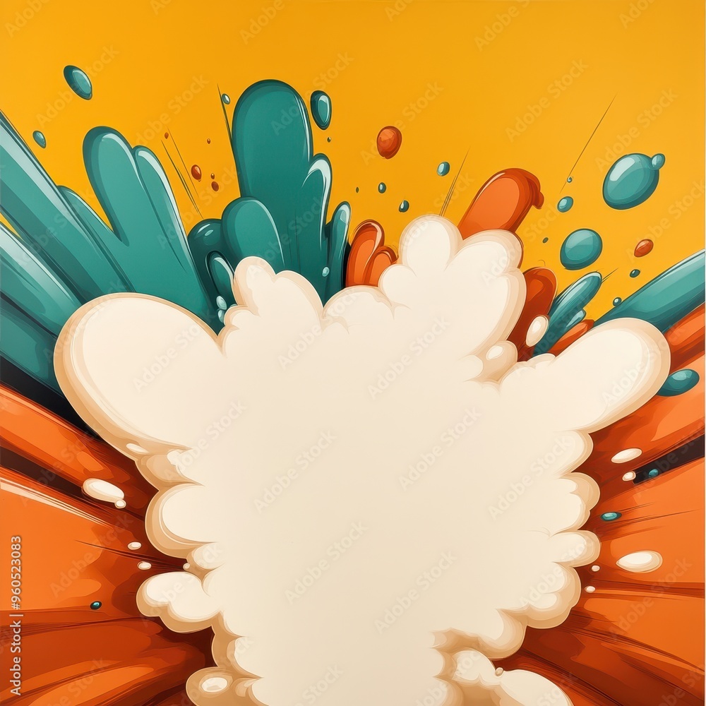 Poster a vibrant explosion of paint splashes in bold colors, creating an energetic and dynamic background p