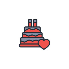 cake icon. vector.Editable stroke.linear style sign for use web design,logo.Symbol illustration.