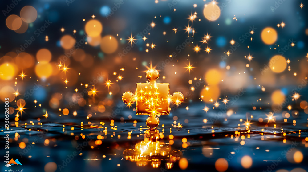 Poster the golden cross stands out with shimmering sparkles, surrounded by a multitude of glowing orbs that