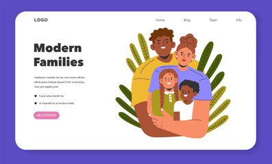 Modern Families. Flat Vector Illustration