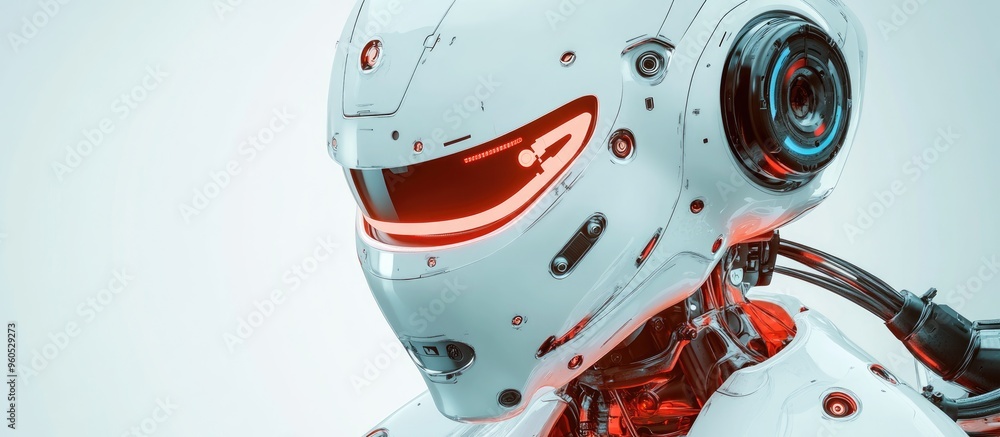 Poster conceptual illustration of an artificial intelligence robot showcasing innovative design and futuris