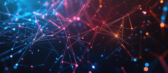 Obraz premium Abstract digital connected lines concept background rendered in 3D