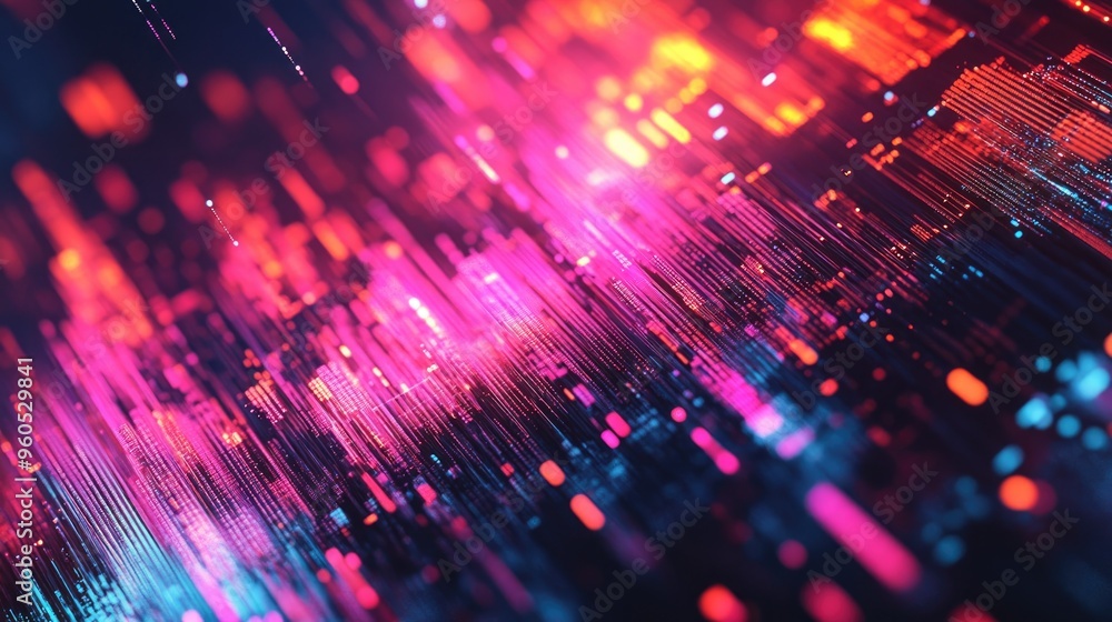 Poster abstract digital design featuring unique pixel noise and glitch effects
