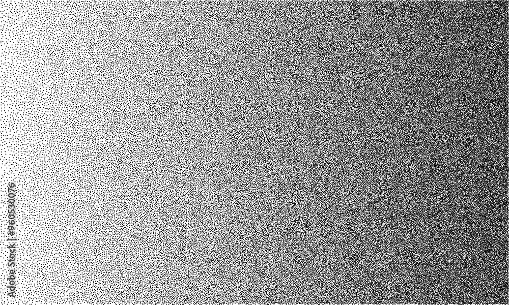 Poster black colors dots as abstract background like noise with graadient.