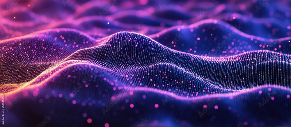 Aufkleber 3d visualization of big data technological wave representation analytics in a digital background wit