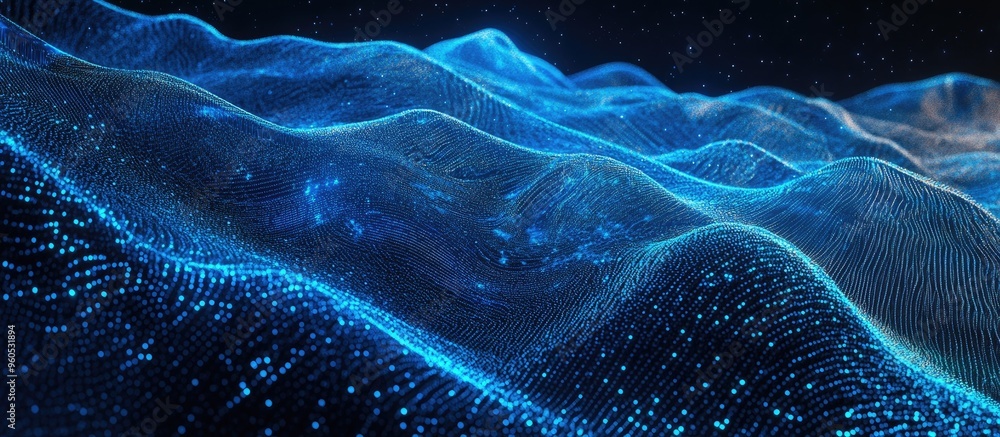 Aufkleber blue wave light gradient texture background abstract representation of ai technology and big data in
