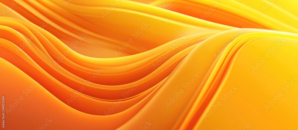 Poster abstract orange backdrop featuring luminous diagonal rounded lines contemporary yellow gradient geom