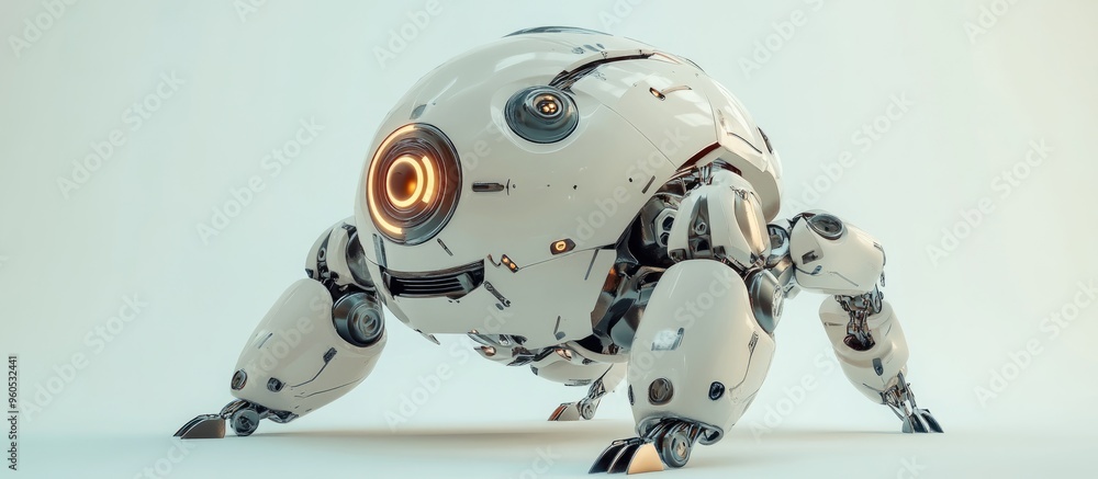 Poster kilo bot a futuristic 3d illustration of a robot with a rounded tubby design