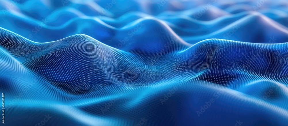 Poster blue wave light screen gradient texture background abstract representation of ai technology and big 
