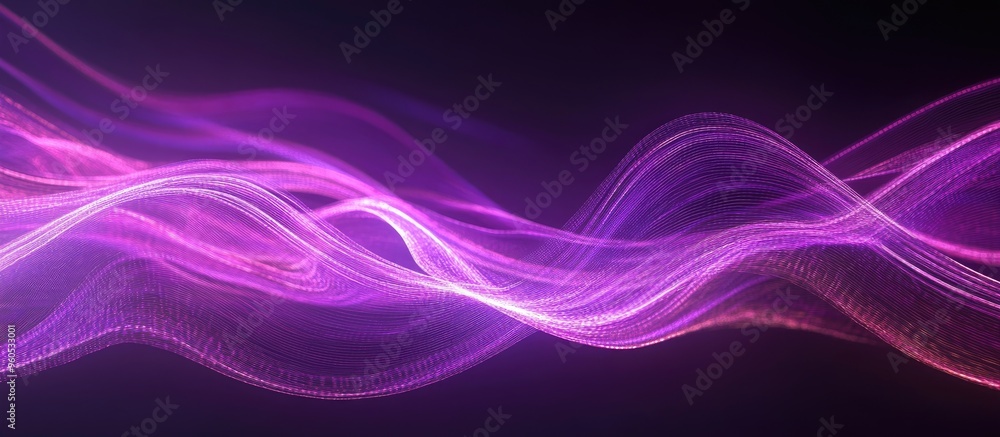 Poster panoramic concept of advanced technology with an abstract background featuring dynamic light trails 