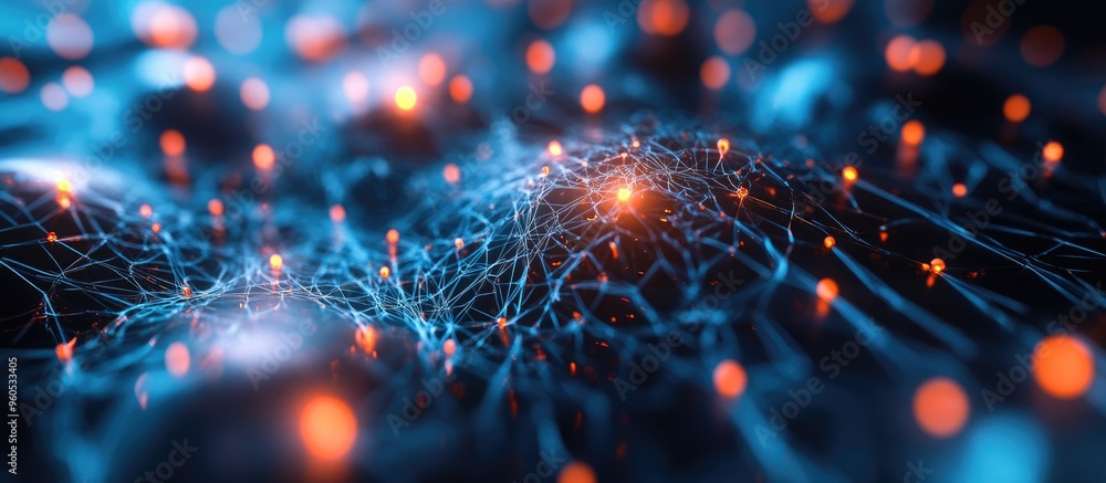 Poster ai and digital neural networks a futuristic vision of intelligence and technology stunning 3d illust