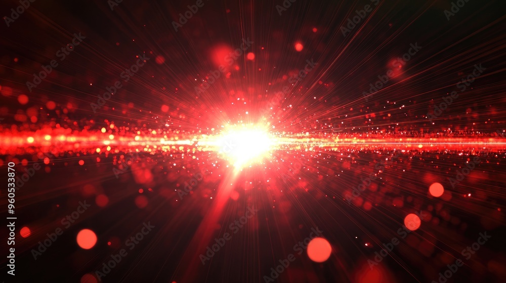 Aufkleber red horizontal lens flare pack featuring laser beams and light rays captivating glowing streaks crea