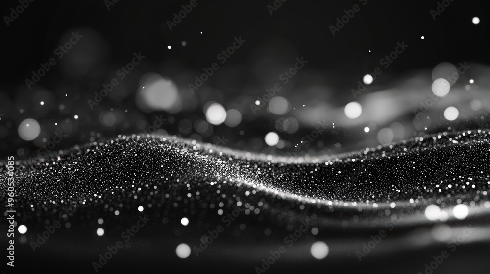Poster a black and white network of dots and lines, creating a sophisticated and visually striking represen