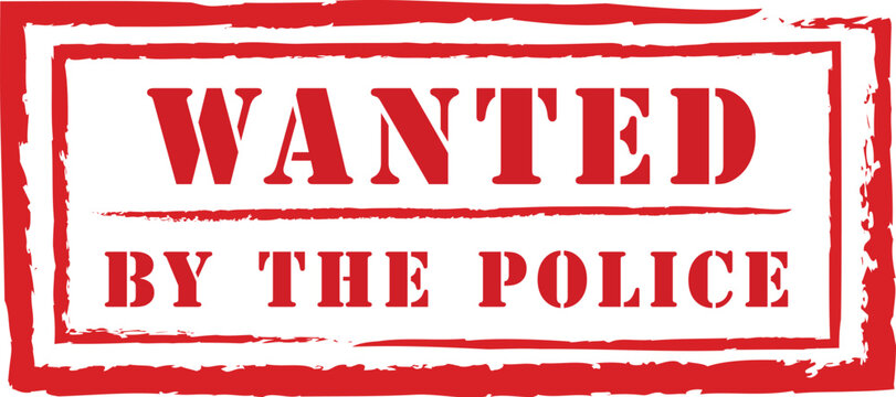 Red ink grunge rubber stamp with the text wanted by the police inside, isolated on a white background
