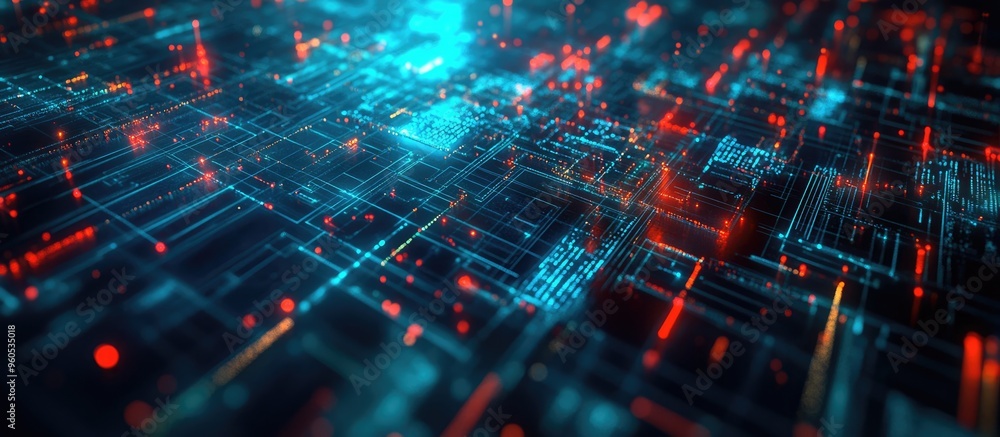 Poster abstract representation of artificial intelligence with a technological web background illustrating 