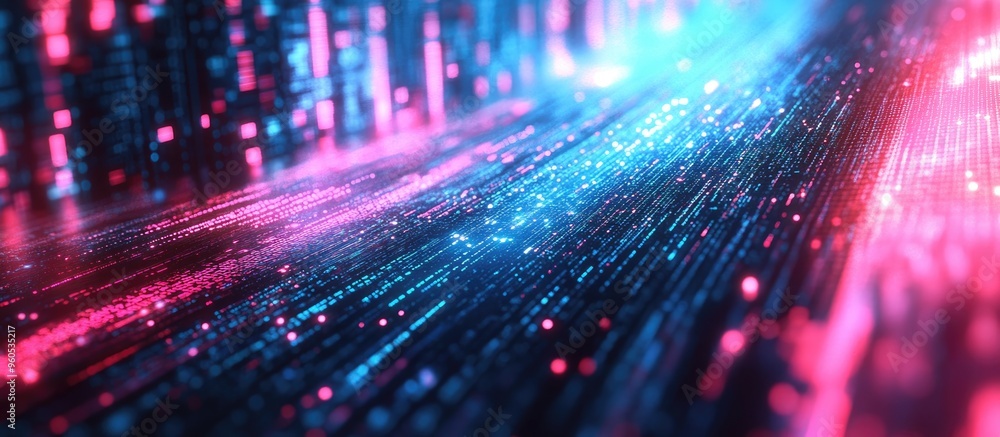 Poster abstract digital background featuring artificial intelligence technology and virtual concepts
