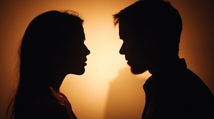 Intense face-off between two people in a dimly lit room tension rising palpable confrontation shadows flicker