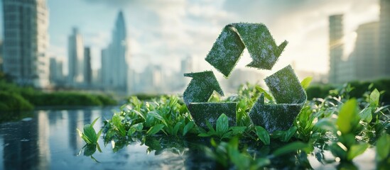 Concept of circular economy and sustainability strategies focusing on sustainable solutions to minimize waste and optimize resource utilization through reduction reuse and recycling