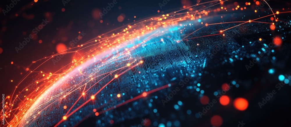 Poster concept of advanced network technology high speed mobile connectivity modern business applications a