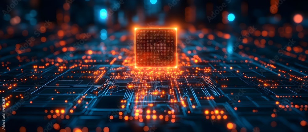 Poster glowing ai powered digital network protecting a futuristic cybersecurity fortress symbolizing advanc