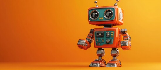 Naklejka premium Humorous robot illustration suitable for businesses in the toy robotics or technology sectors