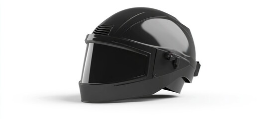 Fototapeta premium Black welding helmet isolated on a white background