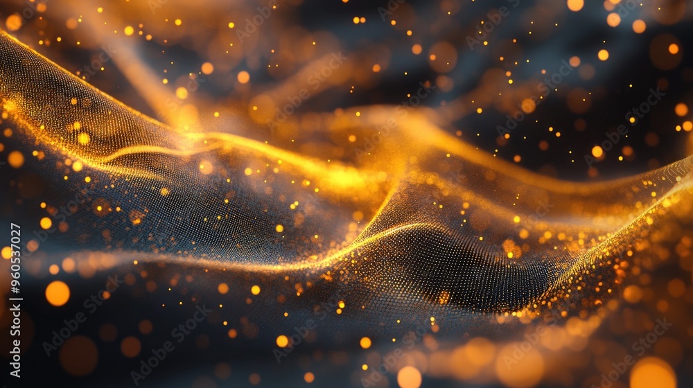 Poster abstract technology particles and mesh backdrop