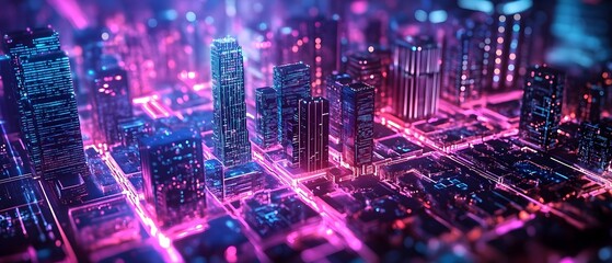 Obraz premium A digital metropolis of the future showcasing a smart city with autonomous vehicles intelligent infrastructure