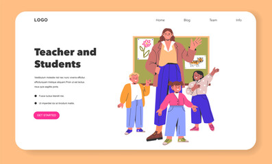 Teacher&#x27;s Profession. Flat Vector Illustration