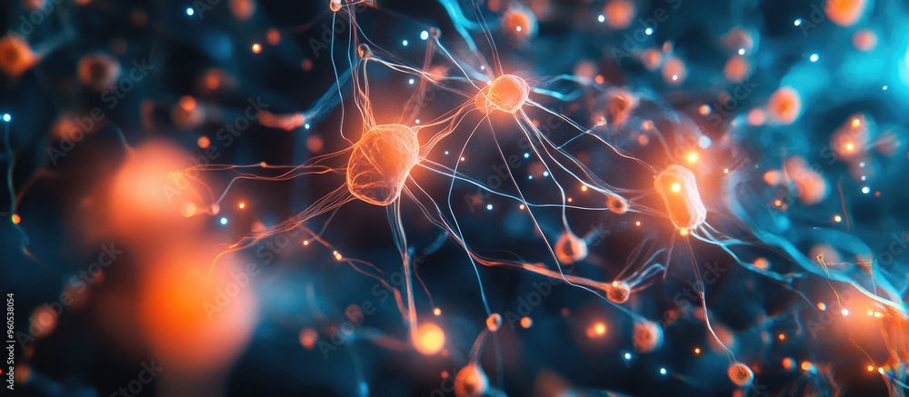 Poster creative neural network showcasing the intersection of digital intelligence and cognitive capabiliti