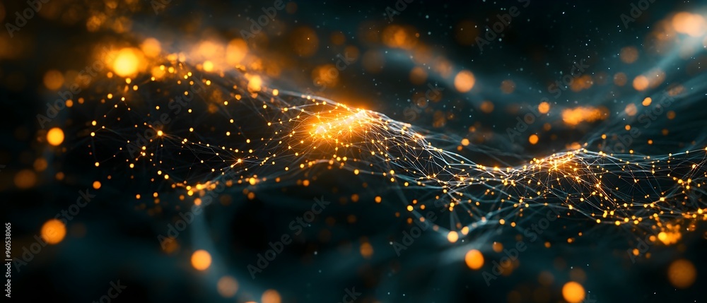 Poster Glowing AI Powered Neural Network Visualized as an Intricate Interconnected Web of Radiant Light Symbolizing the Complexity and Dynamism of Intelligence Systems and Technologies