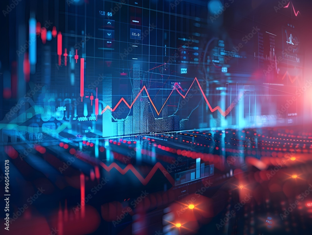 Poster sleek and optimized financial data chart showcasing upward performance trajectory