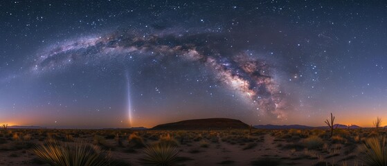 Obraz premium Milky Way and Comet in Exquisite - Ideal for Astrophotography Enthusiasts