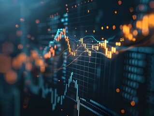 Futuristic Financial Graph Showcasing Upward Trajectory and Growth Potential in the Market