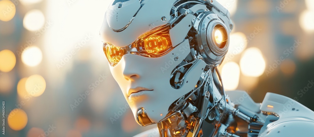 Poster 3d rendering of a robot model
