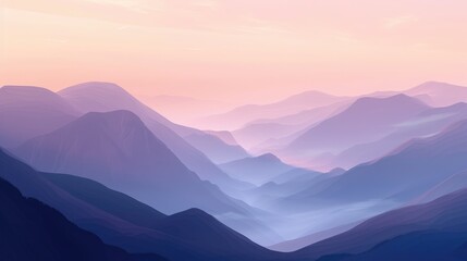Obraz premium Mountains at dawn with soft hues in the sky for design