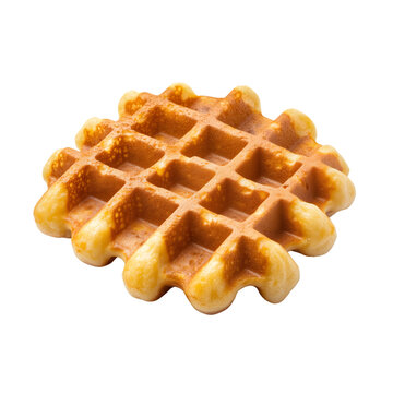 Belgian waffle isolated on transparent background Generative Ai.