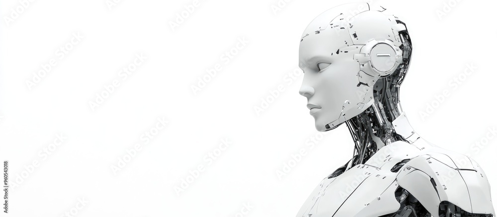 Poster digital mannequin figure on a white background 3d rendering