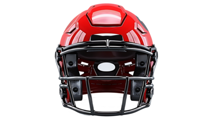 Detailed football helmet with team colors and logo, isolated on a white background