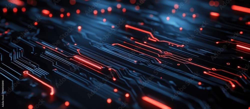 Aufkleber black cyber circuit background representing advanced future technology concepts