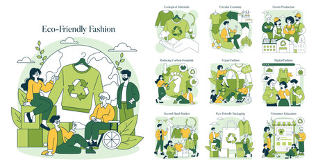 Eco Friendly Fashion. Flat Vector Illustration
